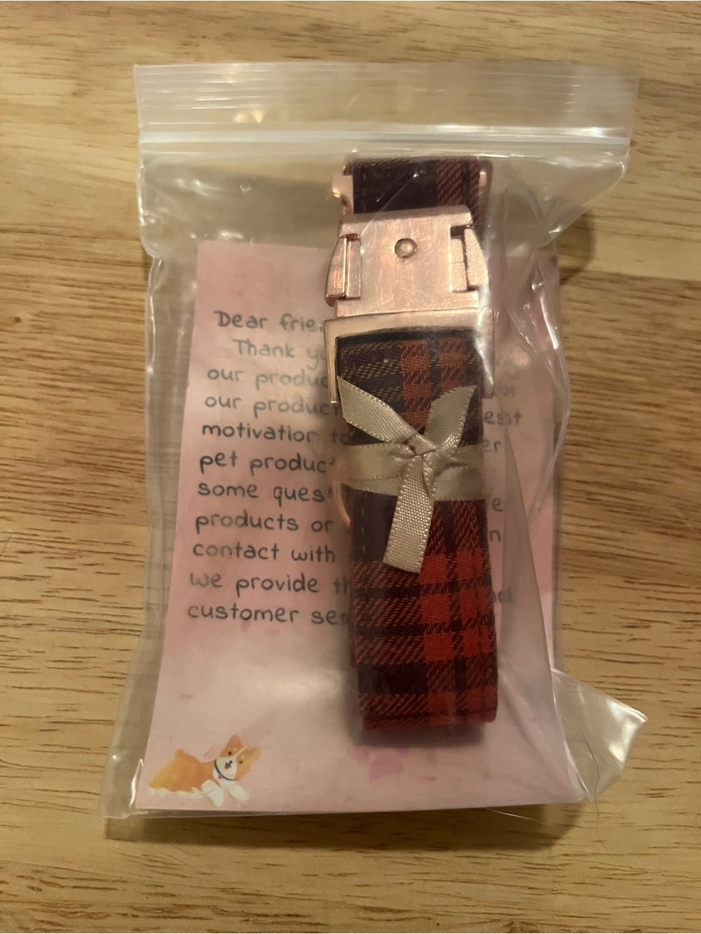 Plaid Orange and Brown Fall Medium Adjustable Dog Collar 13.5”-22”